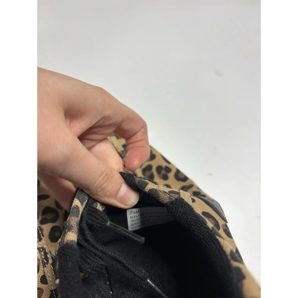 Tretorn Nylite Plus Canvas Leopard Womens 7.5 Fashion Sneakers Animal Print‎ EUC